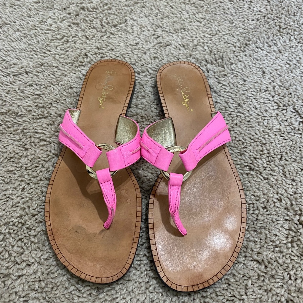 Lilly Pulitzer size 9 pink sandals great condition